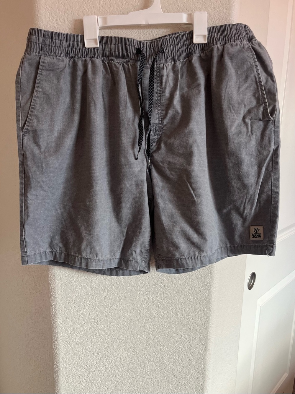 Vans Light Gray Elastic Waist Shorts with Drawstring